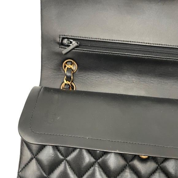 ✨$6700✨ Chanel Black Lambskin Double Flap Shoulder Bag - Picture 11 of 13